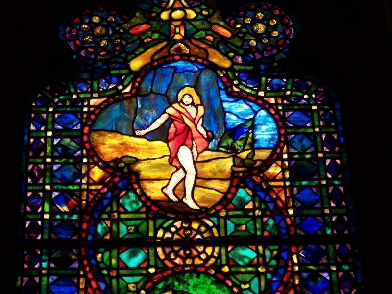Simsbury, Connecticut (CT): Simsbury United Methodist Church: The Parables of Jesus, The Sower (1914, Tiffany Studios)