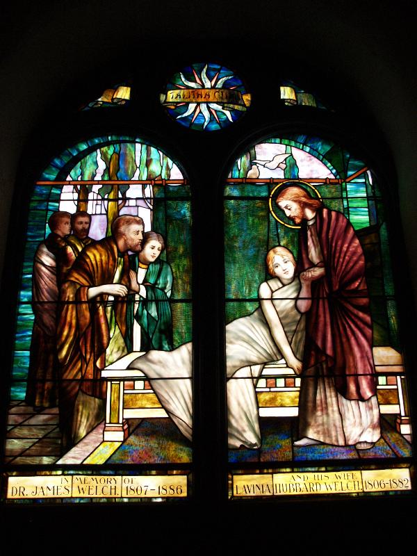 Winsted, Connecticut (CT): Second Congregational Church: The Raising of Jairus Daughter (Joline B. Smith of New Haven)