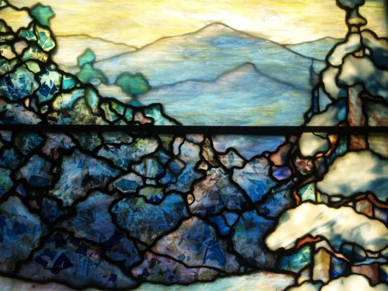 Norfolk, Connecticut (CT): Church of Christ Congregational, Battell Chapel: Winter, detail (1928, Tiffany Studios)