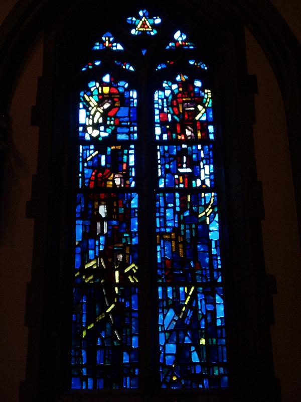 Litchfield, Connecticut (CT): St Michael's Parish: St George and the Dragon; The Annunciation (1968, Gabriel Loire, Chartres, France)