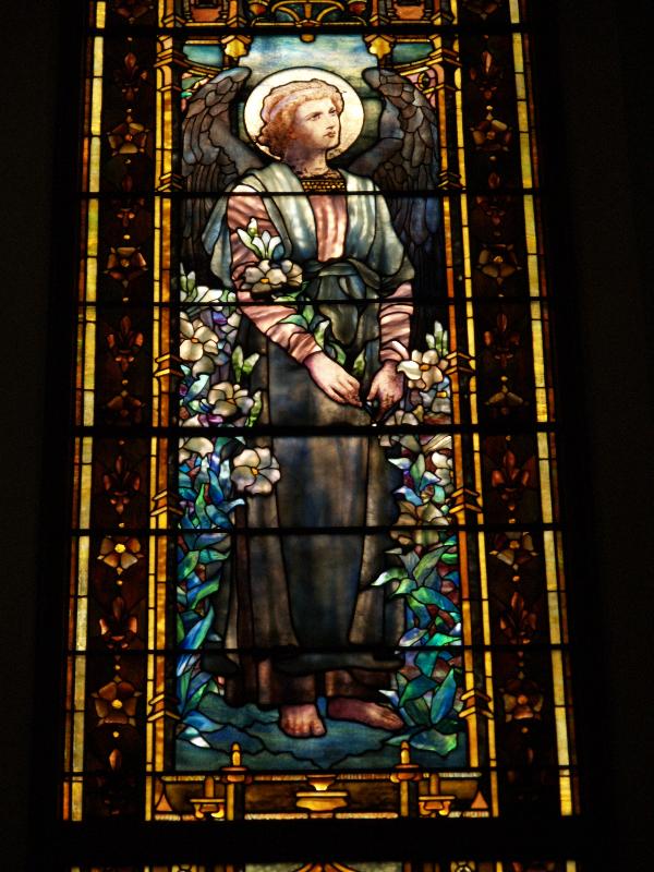 Fitchburg, Massachusetts (MA): Faith United Parish: Resurrection Angel (1903, Tiffany Studios)