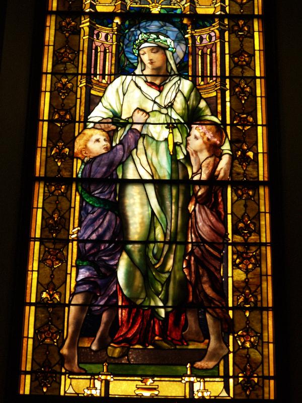 Fitchburg, Massachusetts (MA): Faith United Parish: Dorcas (1897, Tiffany Glass and Decorating Company)