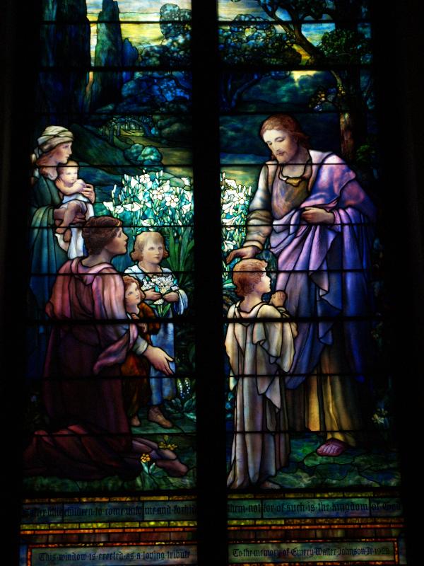 Salem, Massachusetts (MA): First Church of Salem: Jesus and the Children (1923, Tiffany Studios)