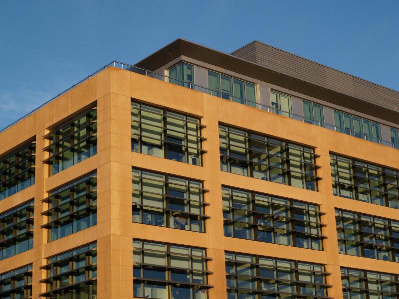 Cambridge, England: Station Road: Microsoft Building, windows (2011-2012, Chetwoods Architects)
