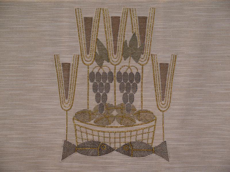Cambridge, England: Robinson College: Chapel, altar cloth