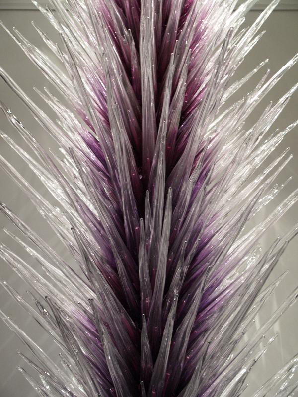 London, England: New Bond Street, Halcyon Gallery: Amethyst Icicle Tower, detail (glass artist Dale Chihuly)