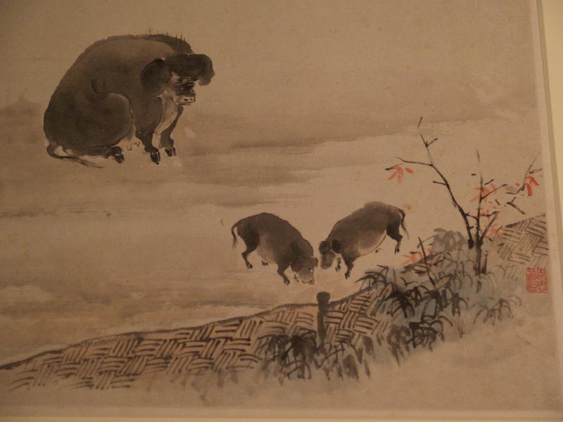 London, England: British Museum: Pigs (Qing Dynasty, 1833, artist Wang Su)