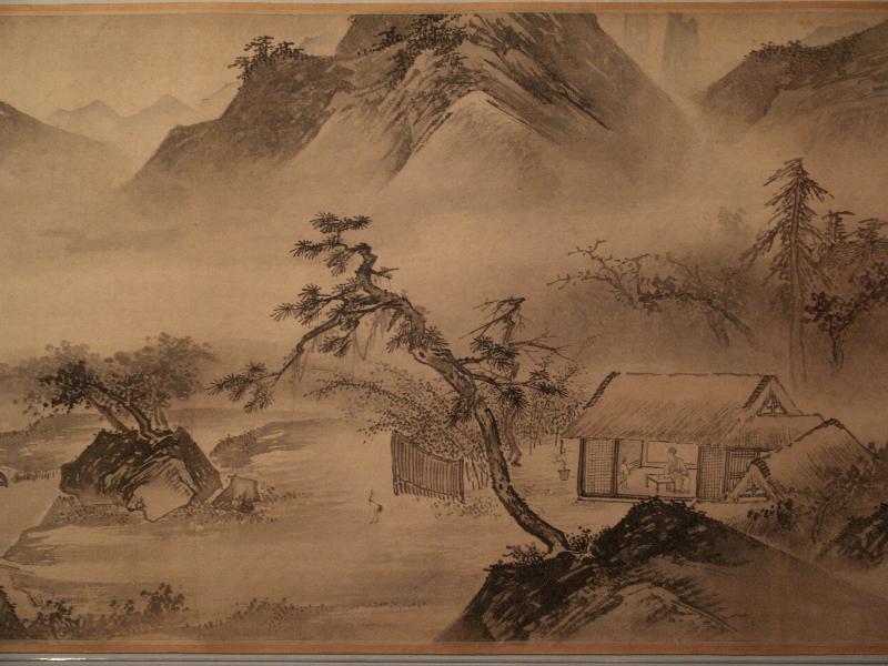 London, England: British Museum: Thatched Cottage in the Western Mountains (Ming Dynasty, artist Tang Yin)