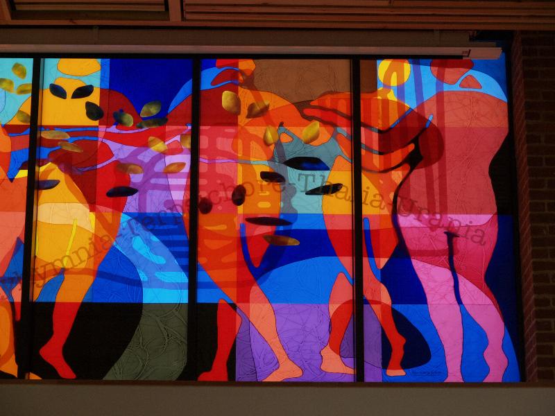 Cambridge, England: Coleridge Community College: The 9 Muses, right section (2013, artist Martin Donlin)
