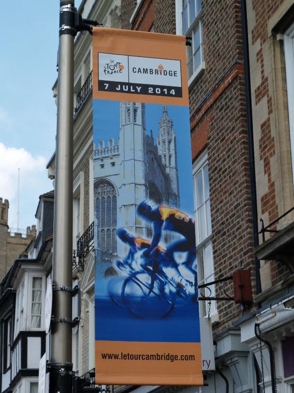 Cambridge, England: King's Parade: Tour de France poster