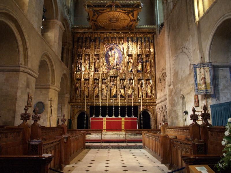 Wymondham, England: Wymondham Abbey (The Abbey Church of St Mary and St Thomas of Canterbury): choir, altar and screen