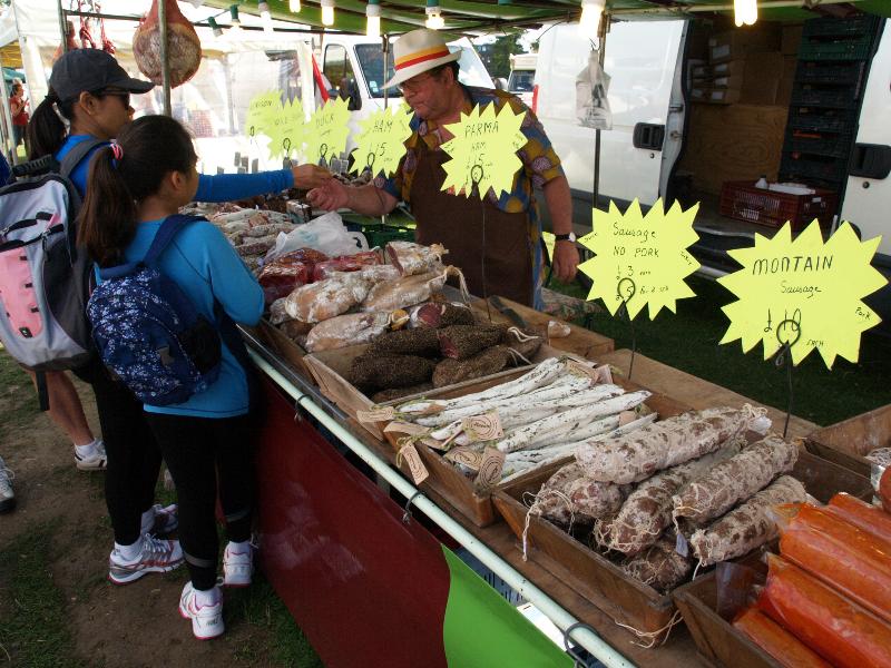 Cambridge, England: Parker's Piece: Tour de France, French cured sausages and hams