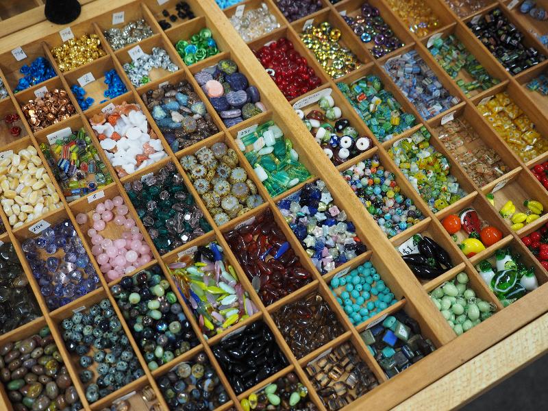 Northampton, Massachusetts (MA): Northampton Beadery: beads on display