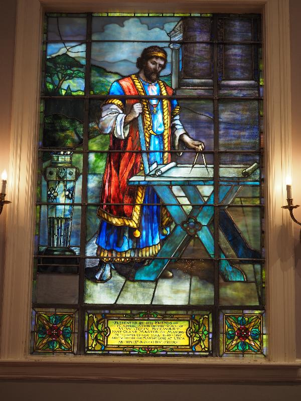 Utica, New York (NY): Tompkins Memorial Chapel (Masonic Care Community): Hiram Abiff (1911, Charles Snell Allen)