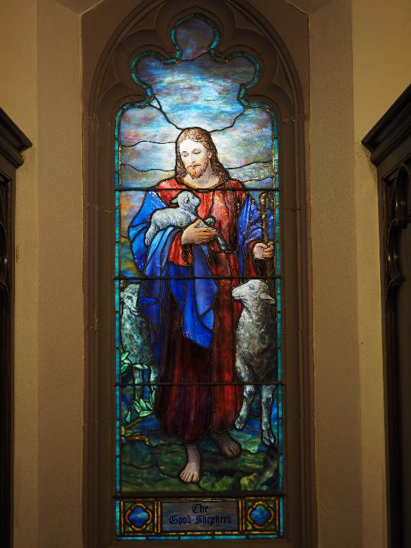 East Aurora, New York (NY): Baker Memorial United Methodist Church: The Good Shepherd (1928, Tiffany Studios)