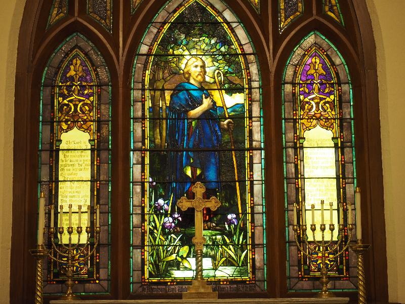 Hornell, New York (NY): Christ Episcopal Church: The Good Shepherd (1890, Tiffany Glass, designed by Edward Peck Sperry)