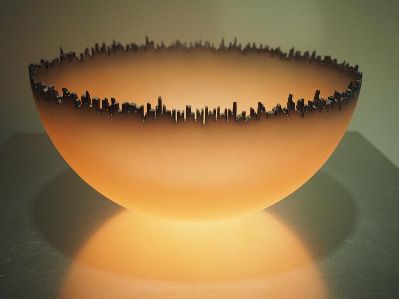 Corning, New York (NY): Corning Museum of Glass: Cityscape (1981, Jay Musler)