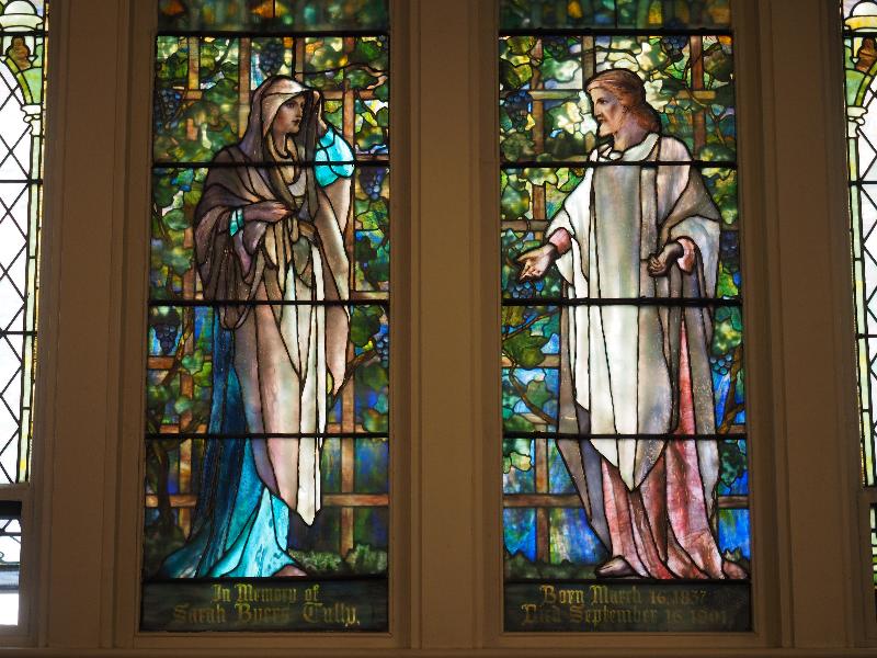 Corning, New York (NY): Christ Episcopal Church: Faith and Christ (Tully Memorial) (1902, Tiffany Studios)