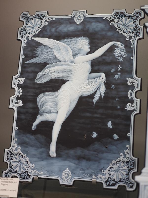 Corning, New York (NY): Corning Museum of Glass: Plaque, Flora (about 1900, Thomas Woodall, George Woodall, Thomas Webb and Sons)