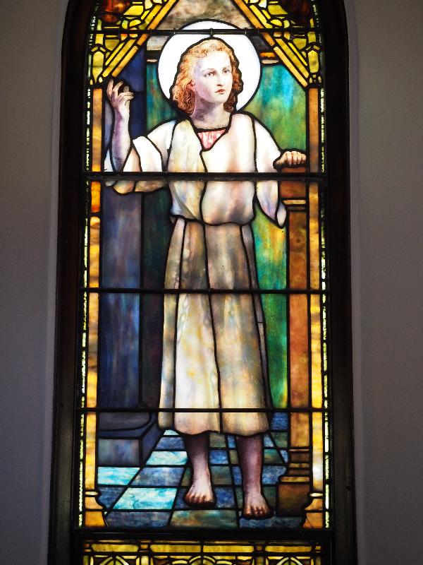Williamstown, Massachusetts (MA): St John's Episcopal Church: Boy Christ in Temple (1900, Tiffany Studios)