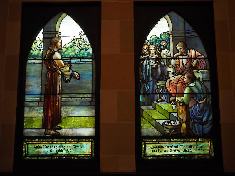 Worcester, Massachusetts (MA): St Matthew's Episcopal Church: Christ Before Pilate (1912, Tiffany Studios)