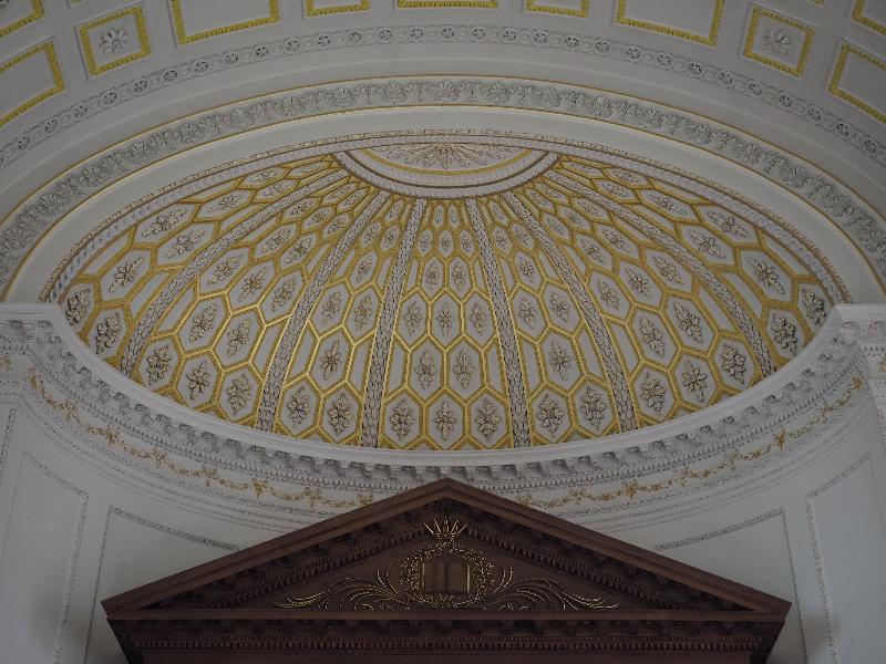Cambridge, England: Clare College: chapel apse ceiling