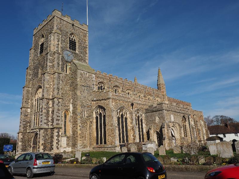 Clare, England: Church of St Peter and St Paul: exterior view