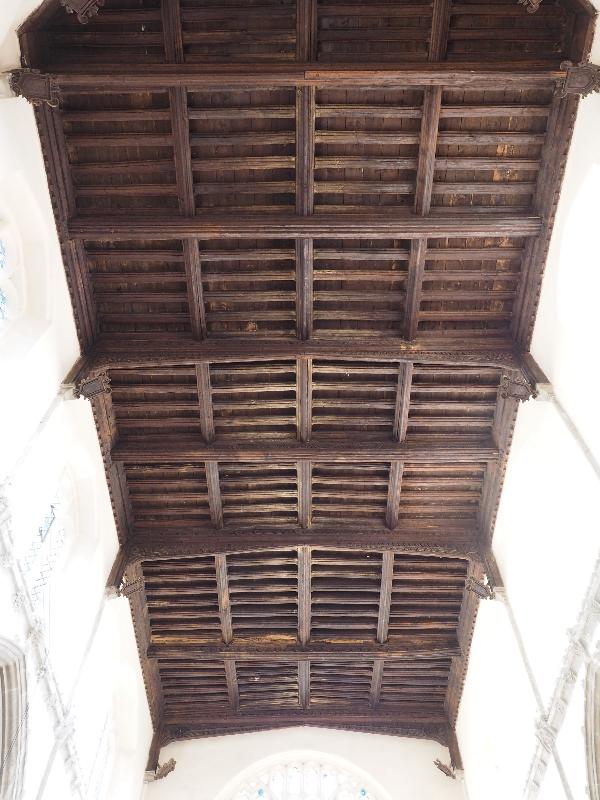 Clare, England: Church of St Peter and St Paul: timbered ceiling