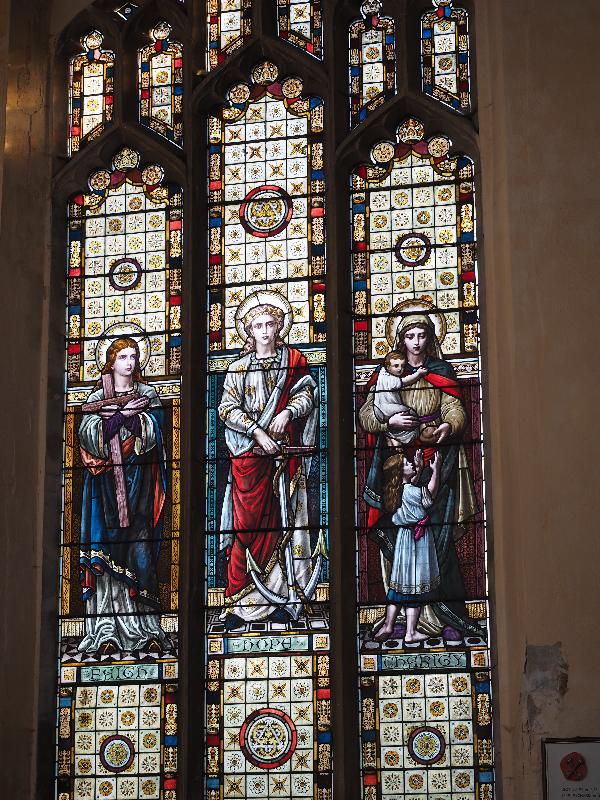Clare, England: Church of St Peter and St Paul: Faith, Hope, Charity
