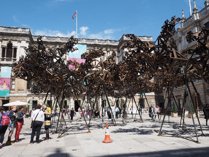 London, England: Royal Academy: The Dappled Light of the Sun (2015, sculptor Conrad Shawcross)