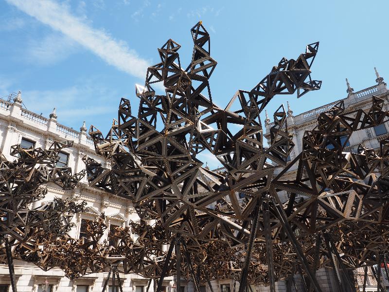 London, England: Royal Academy: The Dappled Light of the Sun (2015, sculptor Conrad Shawcross)