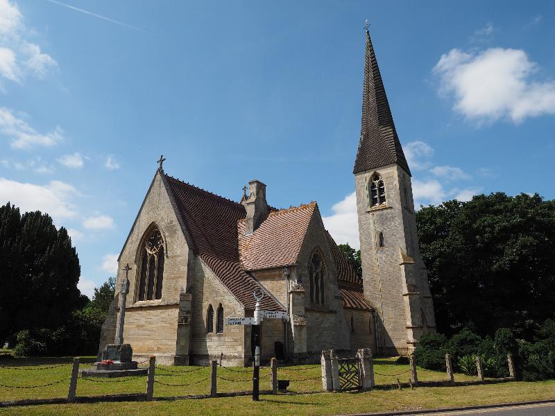 Waresley, England: St James' Church: view (1855-1857, William Butterfield)