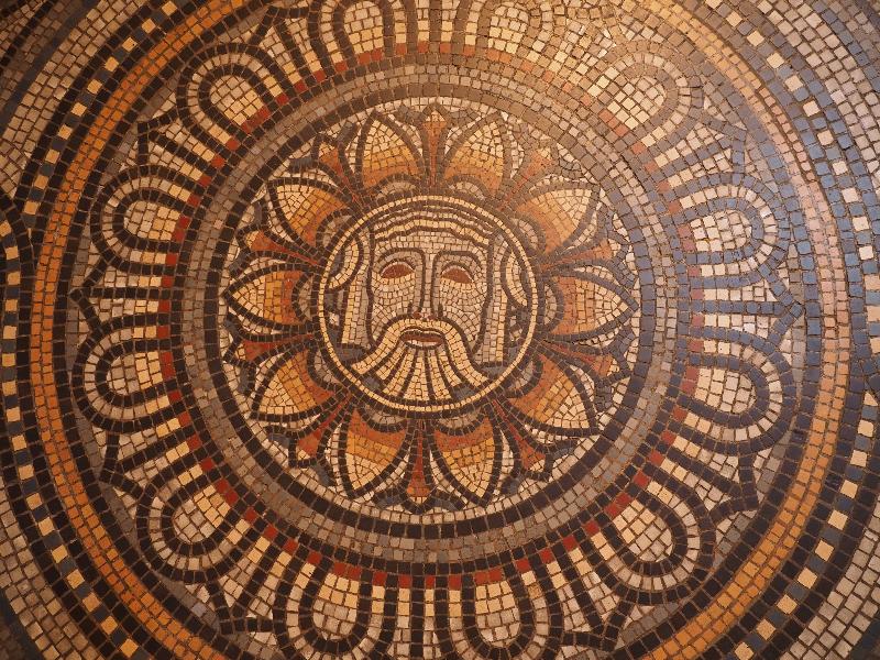 Cambridge, England: Fitzwilliam Museum: detail of mosaic floor (1870-1875)