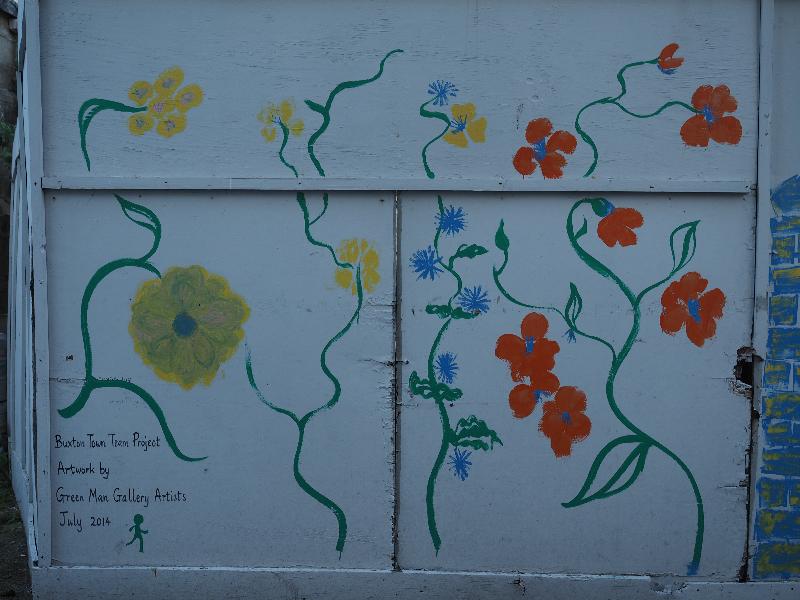 Buxton, England: The Square: flowers (2014, Green Man Gallery Artists)