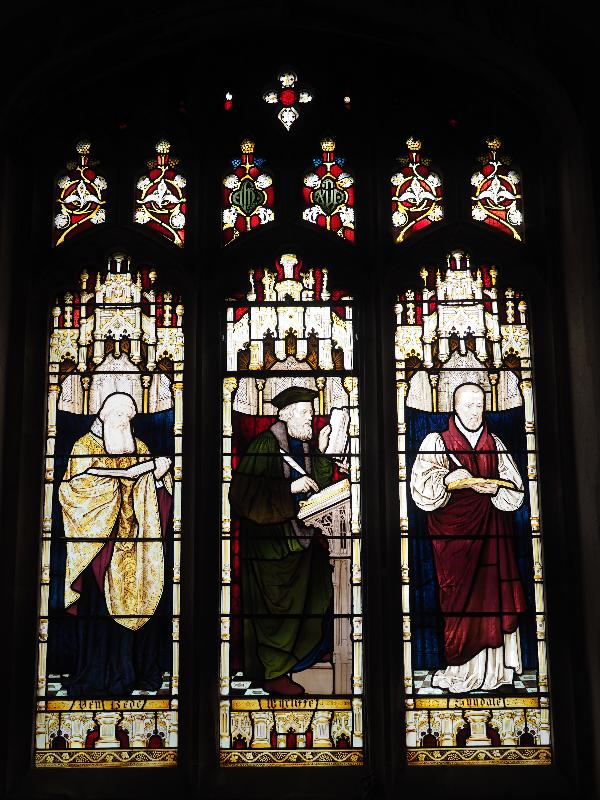 Grantchester, England: Parish Church of St Andrew and St Mary: Venerable Bede, Wycliffe and Tyndale
