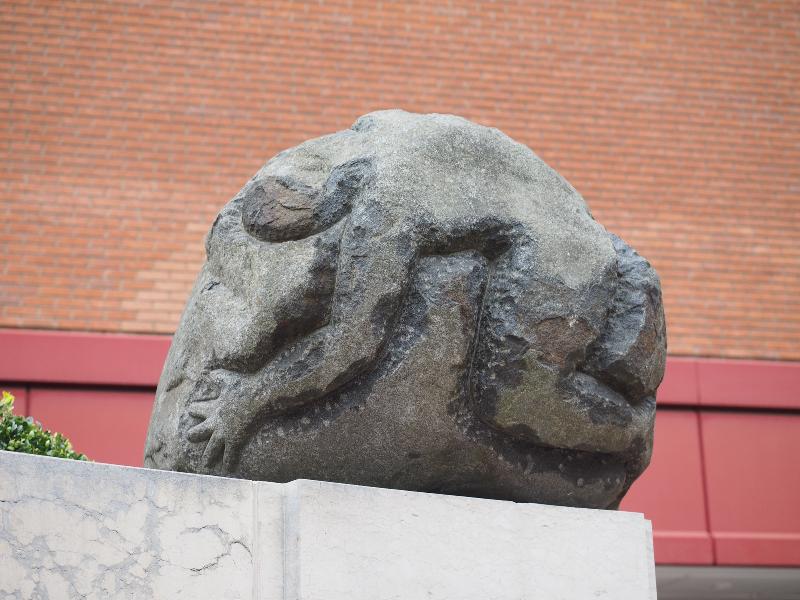 London, England: British Library: Planets (2002, Anthony Gormley)