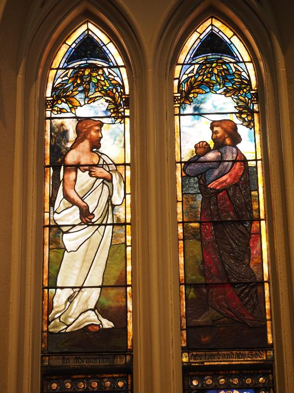 Boston, Massachusetts (MA): Emmanuel Church: The Incredulity of St. Thomas (1890, Tiffany Glass and Decorating Company)