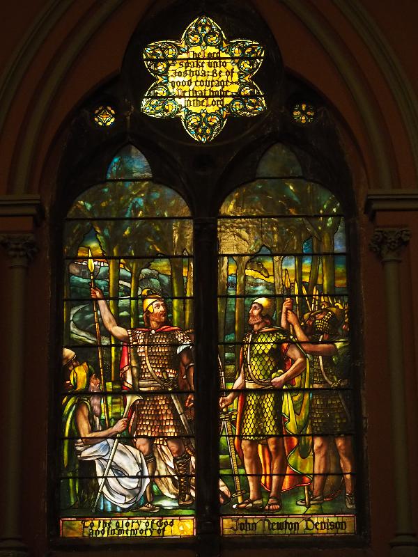 Boston, Massachusetts (MA): Church of the Covenant: Joshua Before Ai (Jacob Holzer, 1896, Tiffany Glass and Decorating Company)