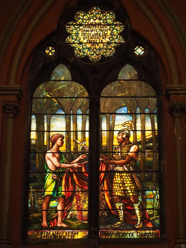 Boston, Massachusetts (MA): Church of the Covenant: David and Jonathan (Jacob Holzer, 1896, Tiffany Glass and Decorating Company)