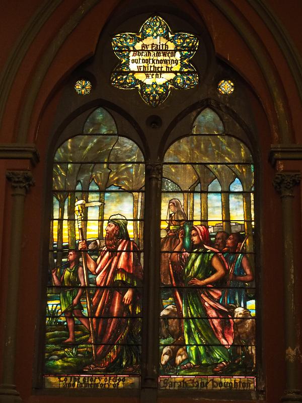 Boston, Massachusetts (MA): Church of the Covenant: Abraham Leaving Ur (Jacob Holzer, 1896, Tiffany Glass and Decorating Company)