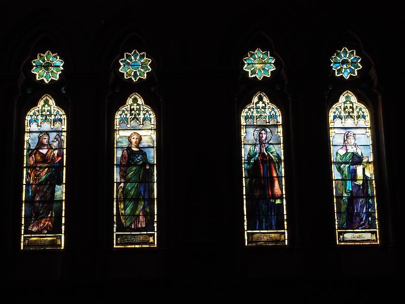 Boston, Massachusetts (MA): Church of the Covenant: Miriam, Deborah, Mary of Bethany, Dorcas (Frederick Wilson, 1894, Tiffany Glass and Decorating Company)