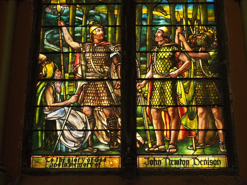 Boston, Massachusetts (MA): Church of the Covenant: Joshua Before Ai (Jacob Holzer, 1896, Tiffany Glass and Decorating Company)