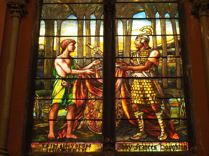 Boston, Massachusetts (MA): Church of the Covenant: David and Jonathan (Jacob Holzer, 1896, Tiffany Glass and Decorating Company)