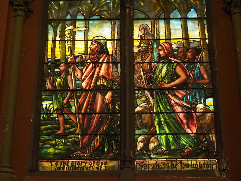 Boston, Massachusetts (MA): Church of the Covenant: Abraham Leaving Ur (Jacob Holzer, 1896, Tiffany Glass and Decorating Company)