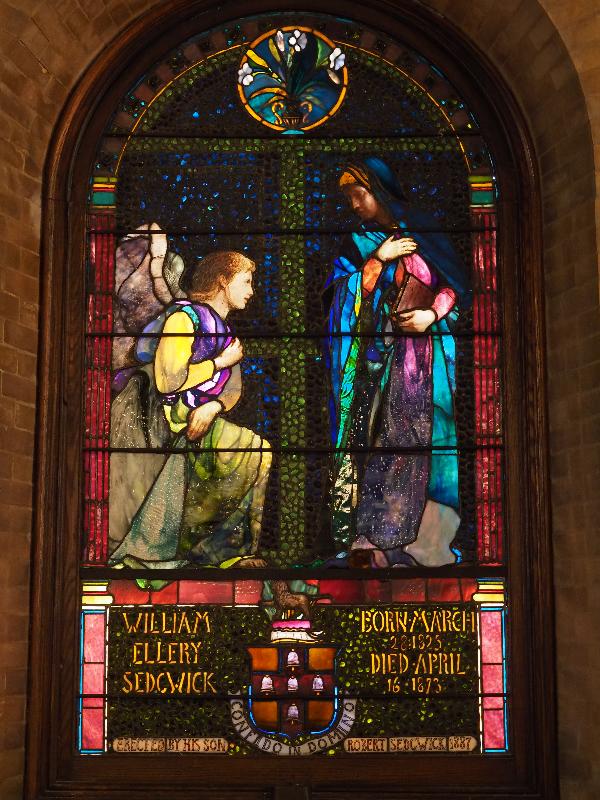 Stockbridge, Massachusetts (MA): St Paul's Church: Sedgwick Memorial Window, Annunciation (1884, John La Farge)