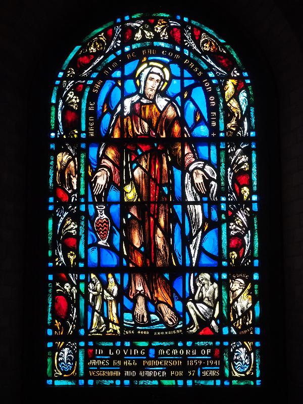 Stockbridge, Massachusetts (MA): St Paul's Church: Good Samaritan window (1942, Connick Studio)