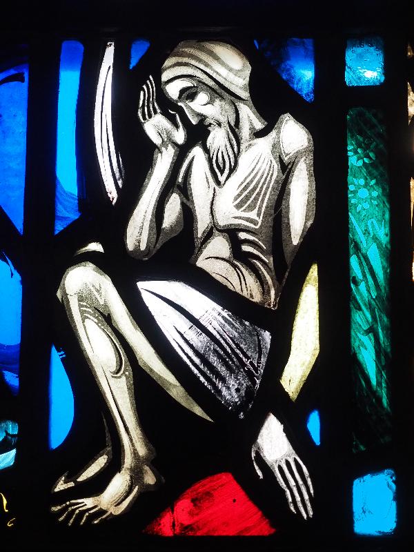 Stockbridge, Massachusetts (MA): St Paul's Church: Good Samaritan window, detail (1942, Connick Studio)