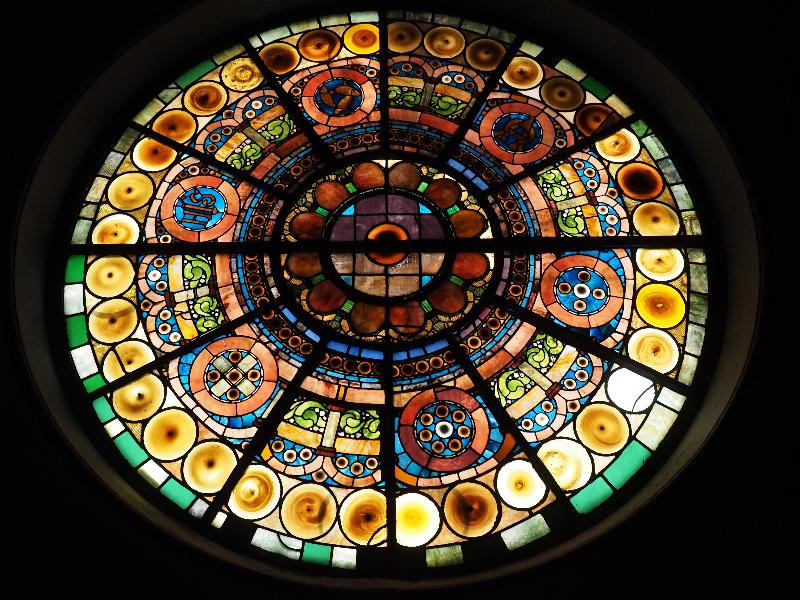 Lenox, Massachusetts (MA): Trinity Church: rose window (Tiffany)