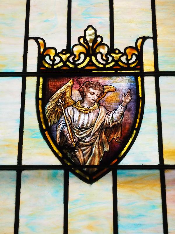 Pittsfield, Massachusetts (MA): First United Methodist Church: ornamental window, detail (Tiffany Studios)