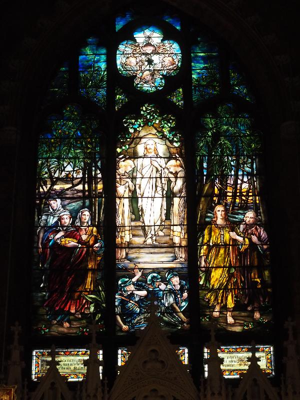 Troy, New York (NY): St John's Episcopal Church: Gilbert Memorial Window, The Resurrection (probably Edward Peck Sperry, 1896, Tiffany Glass and Decorating Company)